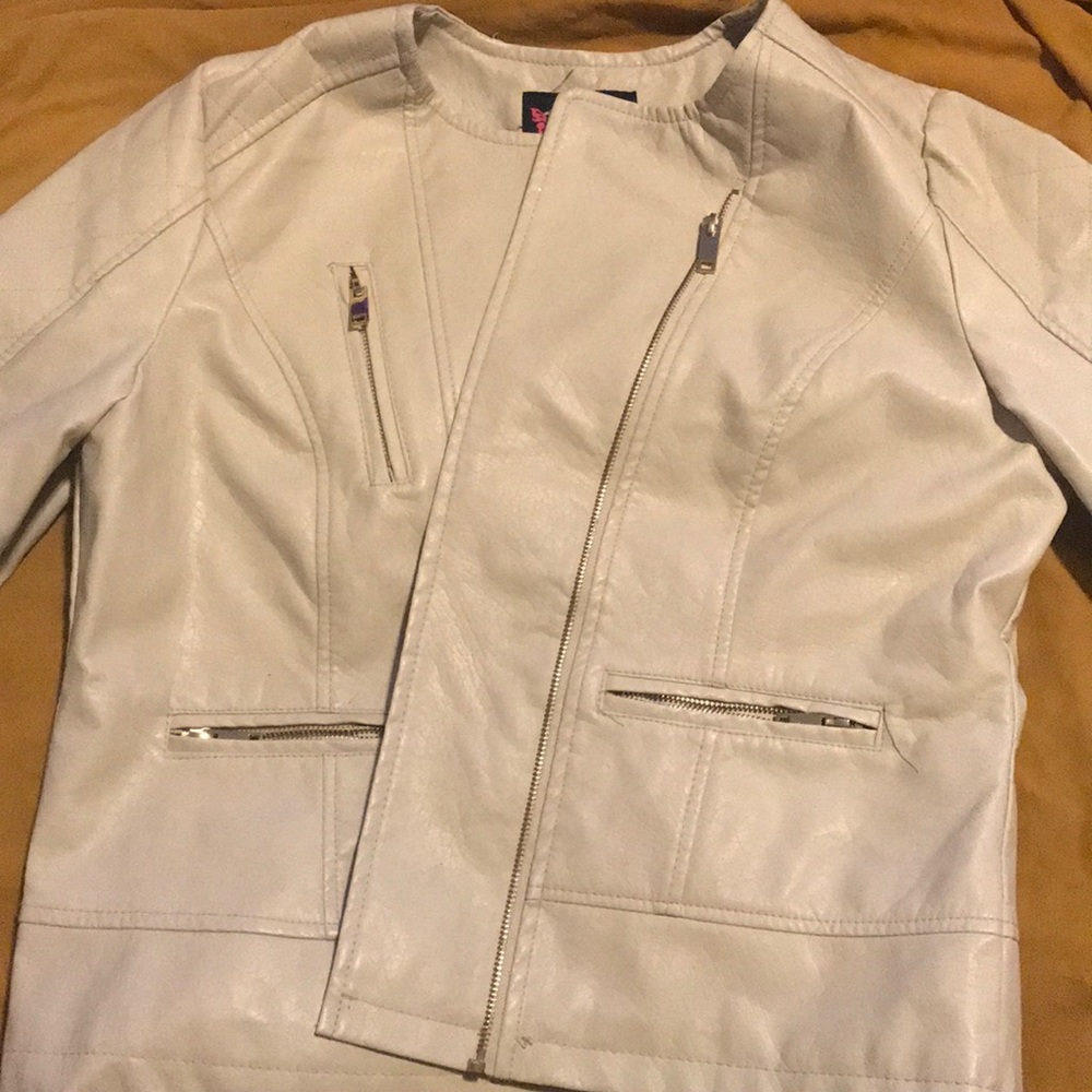 Faux leather bomber jacket